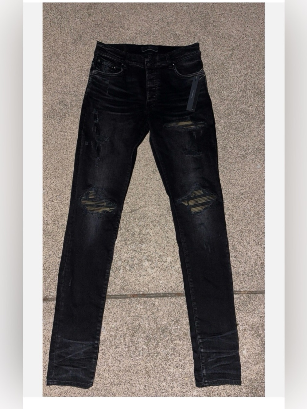 AMIRI Black Distressed Skinny Jeans
mx1 camo amiri jeans.